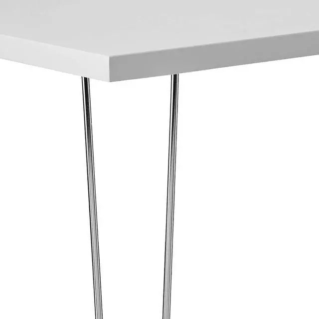 Alt view image 4 of 5 - Walker Edison Mid Century Modern Hairpin Wood Laptop Computer Writing Desk Home Office Workstation Small, 42 Inch, White
