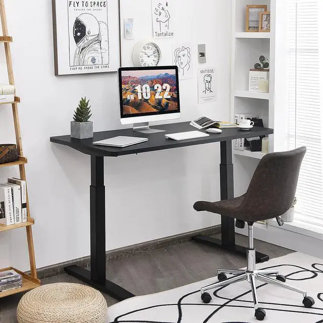Alt view image 4 of 7 - Tangkula Electric Standing Desk Frame, Height & Width Adjustable Motorized Sit Stand Desk Base, Ergonomic Single Motor Stand Up Workstation w/Memory Controller, Standing Desk Legs