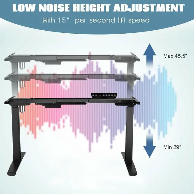 Alt view image 6 of 7 - Tangkula Electric Standing Desk Frame, Height & Width Adjustable Motorized Sit Stand Desk Base, Ergonomic Single Motor Stand Up Workstation w/Memory Controller, Standing Desk Legs