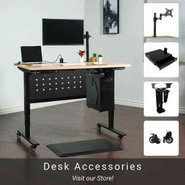 Alt view image 5 of 5 - Progressive Desk Standing Desk Wheels, Set of 4 Lockable casters for Height Adjustable Electric Desk