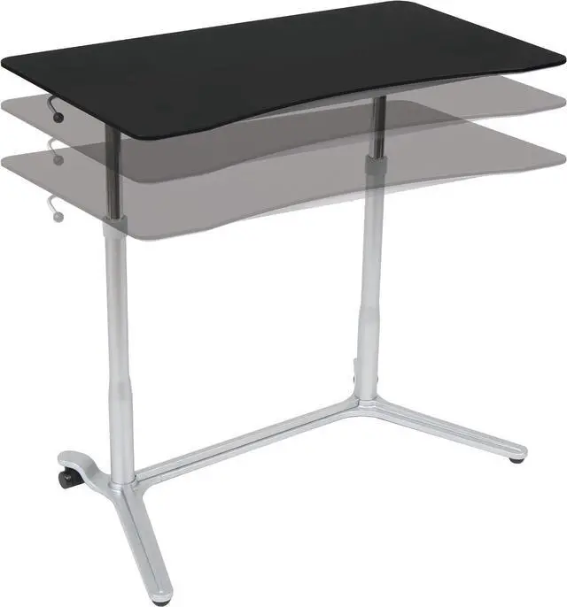 Alt view image 3 of 7 - Calico Designs 51230 Sierra Height Adjustable Desk, Silver/Black 37.5 Inch