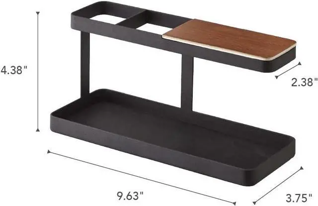 Alt view image 2 of 7 - YAMAZAKI home 2300 Desk Bar-Wood & Steel Organizer, One Size, Black