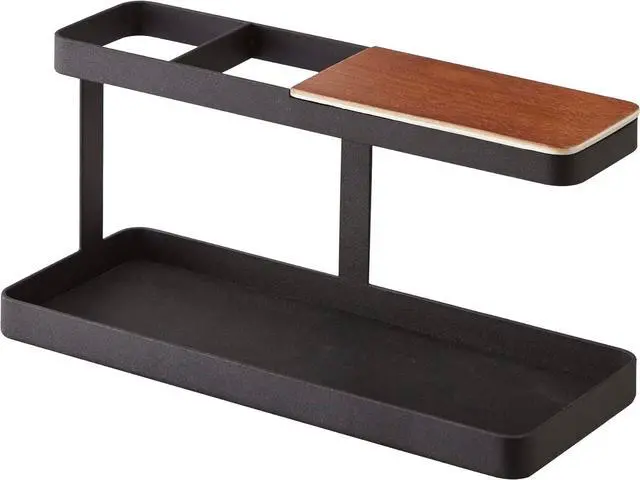 Alt view image 3 of 7 - YAMAZAKI home 2300 Desk Bar-Wood & Steel Organizer, One Size, Black