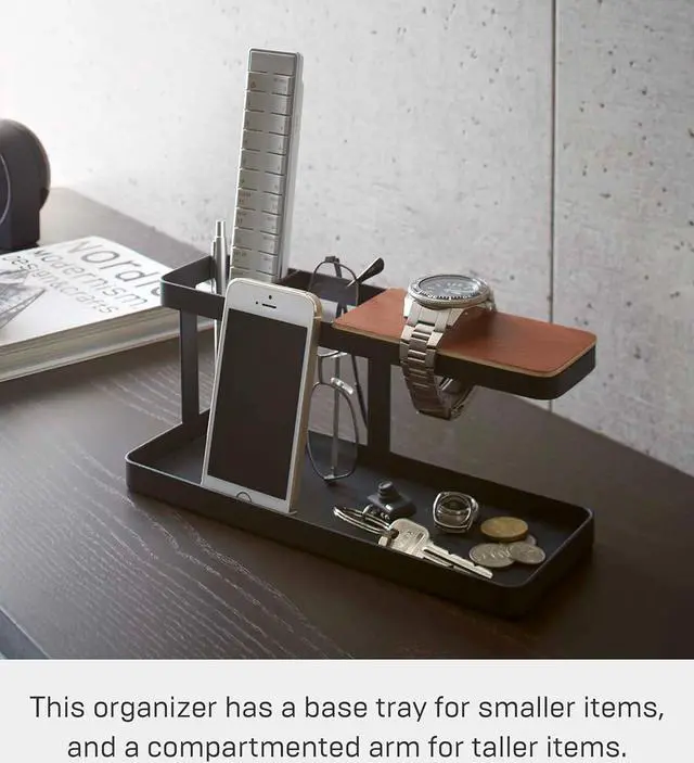 Alt view image 5 of 7 - YAMAZAKI home 2300 Desk Bar-Wood & Steel Organizer, One Size, Black