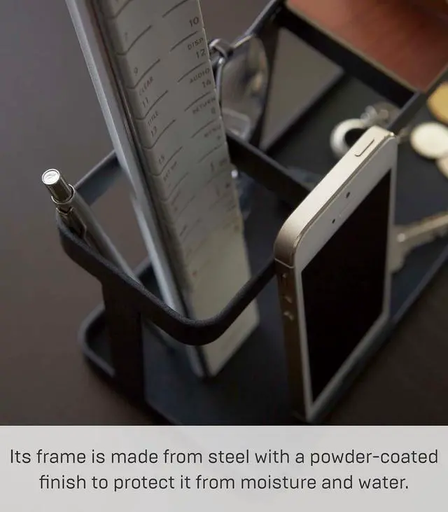 Alt view image 7 of 7 - YAMAZAKI home 2300 Desk Bar-Wood & Steel Organizer, One Size, Black