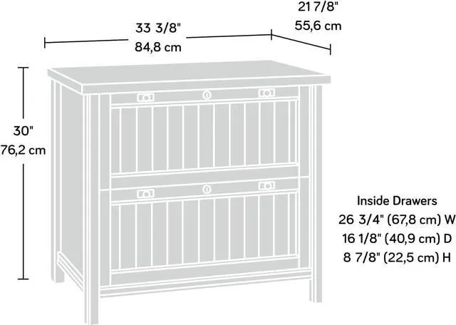 Alt view image 3 of 6 - Sauder Costa Lateral File, Chalked Chestnut finish