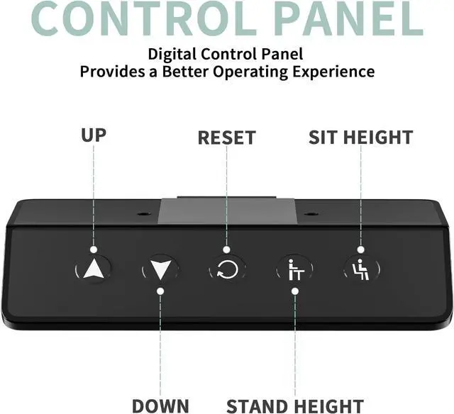 Alt view image 4 of 7 - Electric Standing Desk 55x 24 Inches Height Adjustable Desk Computer Desk T-Shaped Metal Bracket Desk with Memory Settings, Wood Tabletop, and Holes for Routing Cables, White