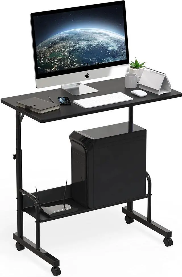 Alt view image 4 of 7 - Adjustable Standing Mobile Desk, Black