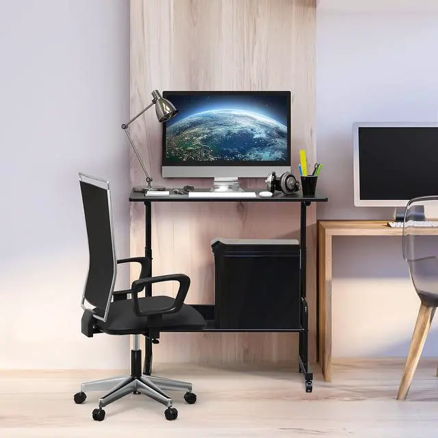 Alt view image 6 of 7 - Adjustable Standing Mobile Desk, Black