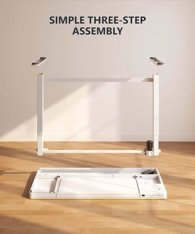 Alt view image 5 of 7 - FLEXISPOT Comhar Electric Standing Desk with Drawers Charging USB Port, Height Adjustable 48" Whole-Piece Quick Install Home Office Computer Laptop Table with Storage (Maple Top + White Frame)