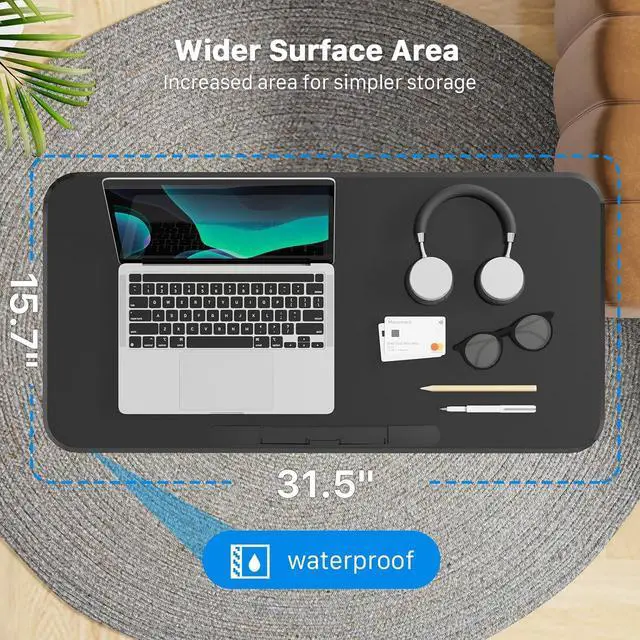 Alt view image 2 of 7 - JOYSEEKER Mobile Standing Desk, Height Adjustable Rolling Laptop Desk, 90° Tiltable Overbed Bedside Table, Portable Computer Desk with Wheels, Foldable Laptop Cart for Home Office, Black