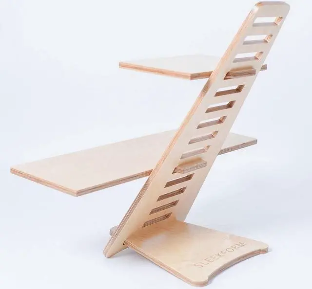 Alt view image 4 of 7 - Sleekform Standing Desk Converter - Adjustable Height Sit Stand Workstation for Office and Home, Table Top Wood Portable