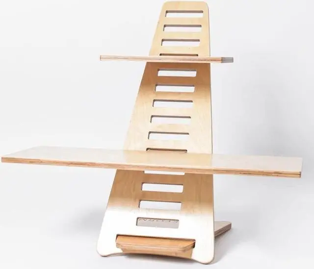 Alt view image 5 of 7 - Sleekform Standing Desk Converter - Adjustable Height Sit Stand Workstation for Office and Home, Table Top Wood Portable