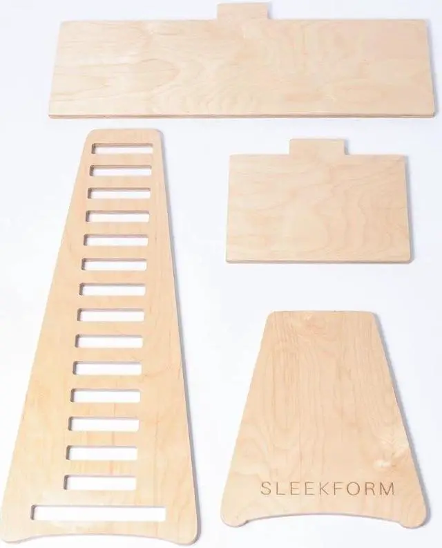 Alt view image 7 of 7 - Sleekform Standing Desk Converter - Adjustable Height Sit Stand Workstation for Office and Home, Table Top Wood Portable