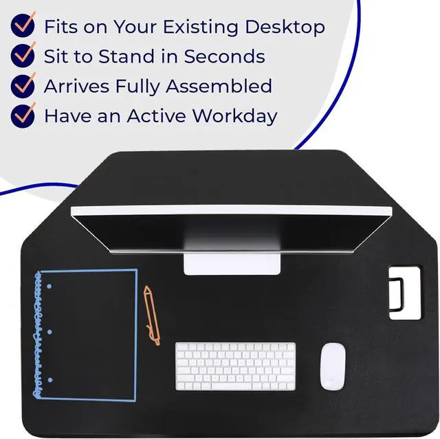 Alt view image 6 of 7 - Stand Steady X-Elite Pro Corner Standing Desk | 40 Inch Corner Sit to Stand Desk Converter Ideal for Cubicles and L Shaped Desks! Easy Height-Adjustable and Fully Assembled!