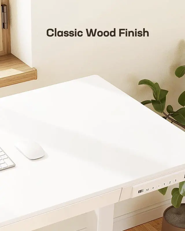 Alt view image 7 of 7 - Marsail Standing Desk with Drawer, 48 x 24 inch Whole Piece Tabletop Electric Standing Desk, Height Adjustable Desk with USB Charging Ports, Sit Stand Desk with Storage for Home & Office White