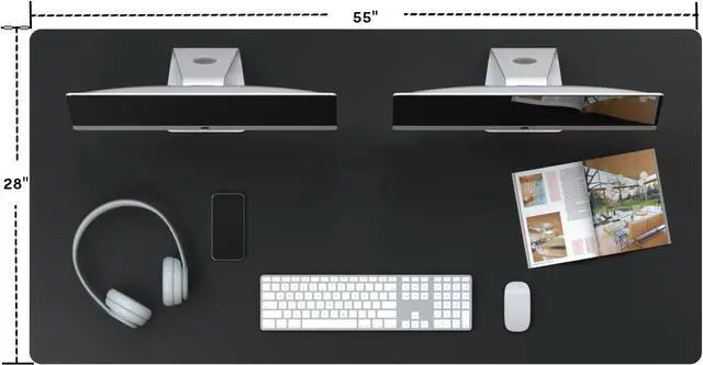 Alt view image 3 of 5 - FLEXISPOT Whole Piece 55"x28" Desktop 1" Thickness Height Adjustable Desk Rectangular Tabletop Black Board (55INCH Black Top)