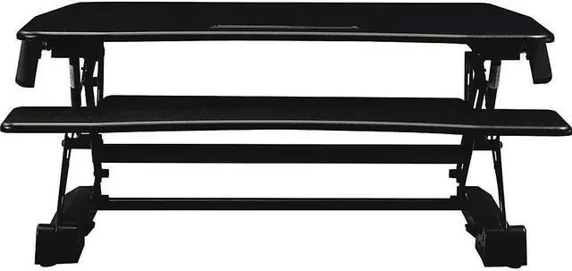 Main image of Lorell Sit-to-stand Gas Lift Desk Riser, Black 19.5 x 35.5 x 23.3