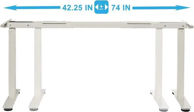 Alt view image 3 of 7 - UNICOO - Electric Stand Up Desk Frame with Dual Motor, 3 Stage Up Lifting Legs, Rise UP Electric Adjustable Height and Width Standing Desk Frame with 4 Memory Keypad (Dual Motor Frame - White)