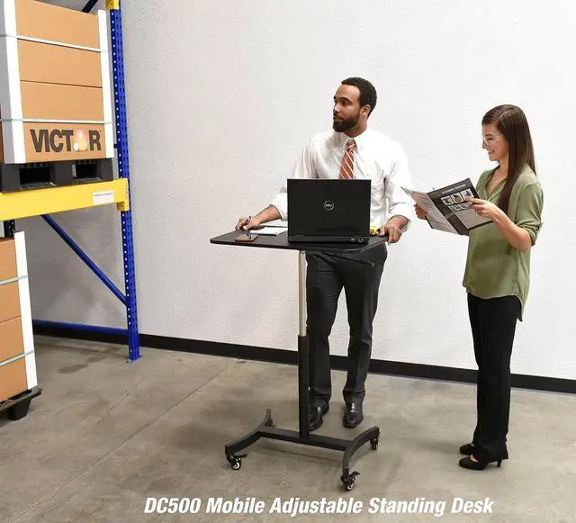 Alt view image 2 of 5 - Victor DC500 High Rise Collection Mobile Adjustable Standing Desk (Single-Tier)