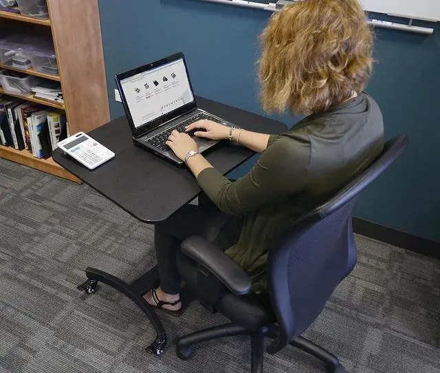 Alt view image 3 of 5 - Victor DC500 High Rise Collection Mobile Adjustable Standing Desk (Single-Tier)