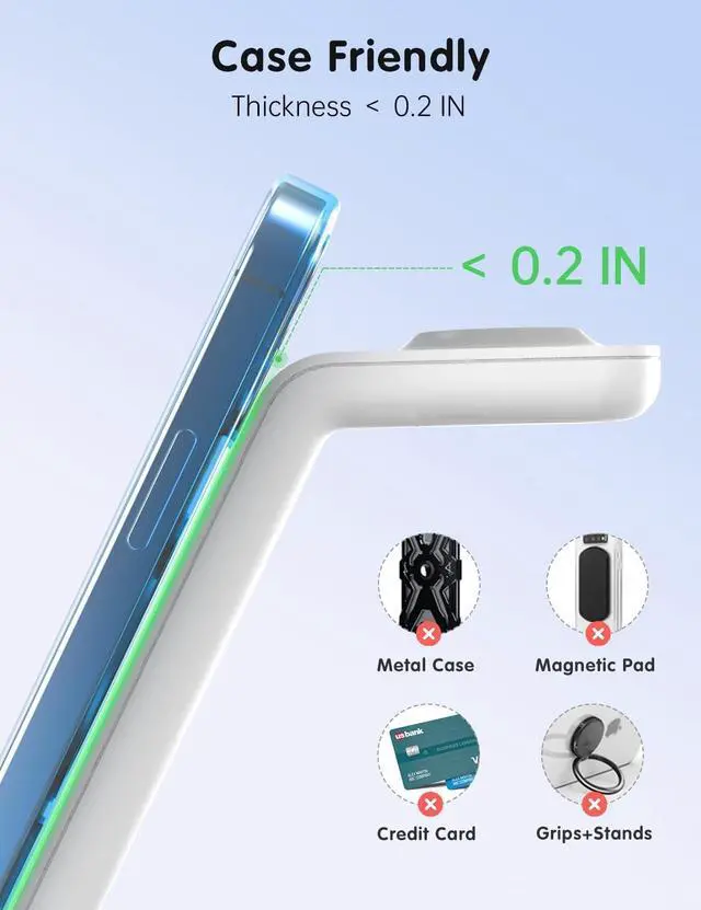 Alt view image 4 of 6 - 3 in 1 Wireless Charging Station for Apple, Wireless Charger Stand for iPhone 15/14/13/12/11/SE/X/8 Pro Max Plus Mini, Charging Dock for Apple Watch Ultra/8/SE/7/6/5/4/3, AirPods Pro 2/3/2