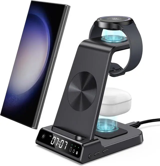 Main image of Wireless Charger for Samsung Devices, 4 in 1 Samsung Charging Station for Galaxy S23 Ultra/Z Fold5/Z Flip5/S23/S22 Ultra/S22, Galaxy Watch Charger for Galaxy Watch 6/6 Classic/5/5 Pro/4, Galaxy Buds 2