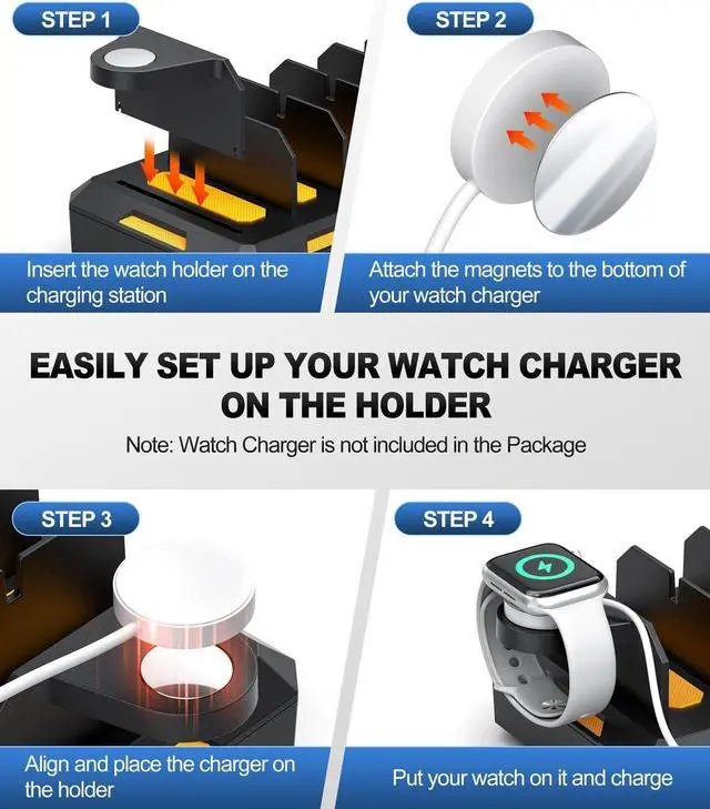 Alt view image 6 of 7 - Charging Station for Multiple Devices, Honcila 6 in 1 Multi Charger Station Charging Dock for Cellphone Tablet iPhone iPad and More - 50W Charging Station Organizer with 6 Mixed Charging Cables