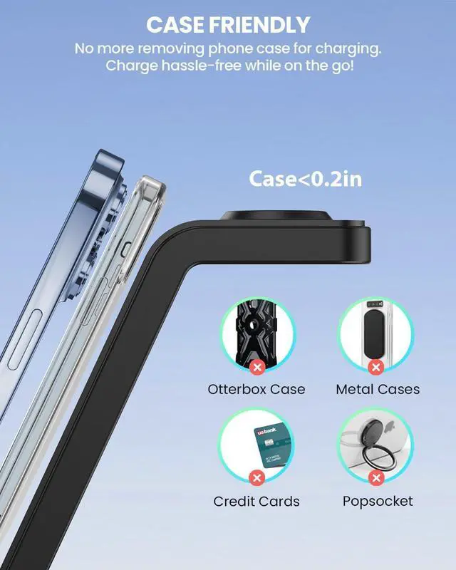 Alt view image 6 of 6 - 3 in 1 Wireless Charging Station, Wireless Charger Stand for Multiple Apple Devices, Wireless Charger for iPhone 15 14 13 12 11 Pro Max XS XR 8, Apple Watch 9 8 7 6 SE 5 4 3 2, AirPods 3/2/Pro