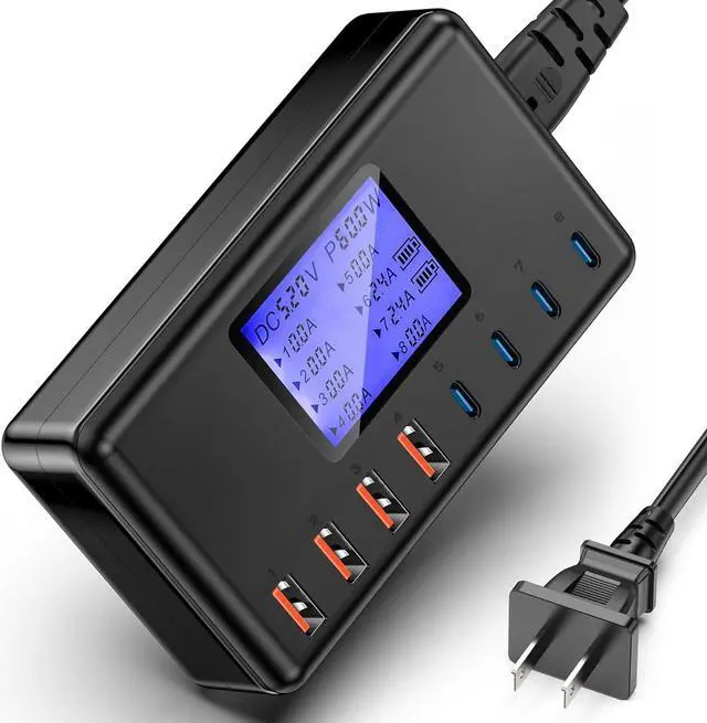 Main image of 152W USB Charging Station, 8-Port Desktop USB C Charger Station, 20W 4xUSB-C Charger & 18W 4xUSB-A Multiple USB Charging Hub Compatible with iPhone 15/14/13 Pro/Max, iPad, Samsung Galaxy Note S23