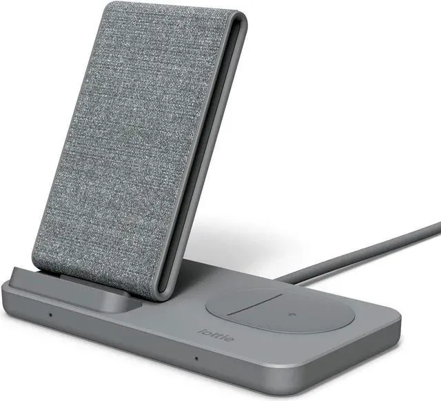 Main image of iOttie iON Wireless Duo CERTIFIED BY GOOGLE 10W Stand + 5W Pad Qi-Certified Charger | MADE FOR GOOGLE | Compatible with Google, Google Pixel, Pixel Buds | Includes Power Cable & Adapter | Dark Grey