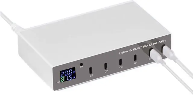 Main image of MaxLax 140W 6 Port PD USB C Charging Station,Portable Fast Charger with LCD Display Suitable for Multiple Devices
