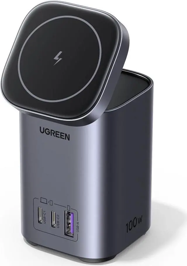 Main image of UGREEN 100W Charging Station 4-Port, Qi2 Certified 15W Foldable Charger, MagSafe Wireless Charger Stand for iPhone 16/15/14/13/12, AirPods Pro, MacBook Pro, Galaxy S24 and More