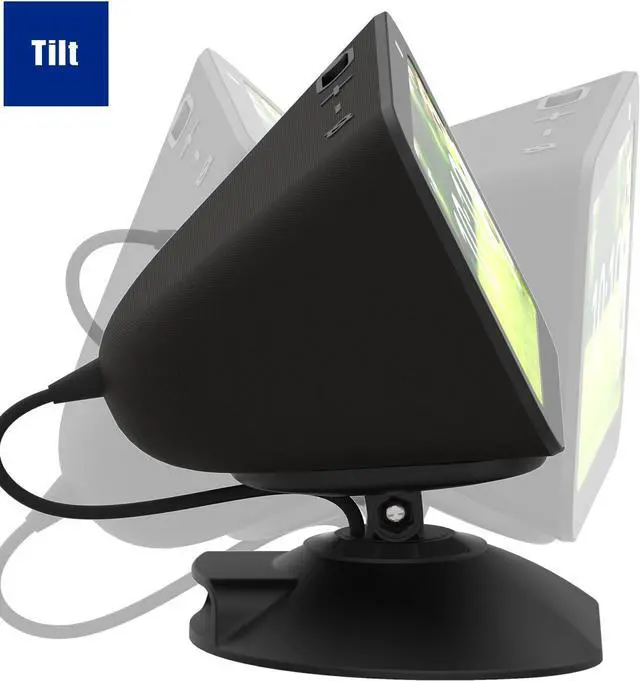 Alt view image 5 of 7 - Adjustable Stand for Echo Show 5 (3rd) with USB-C and USB Charging Port, Tilt + Swivel Charging Station with Strong Magnetic for Charge Your Cellphones and Earbuds (Black)