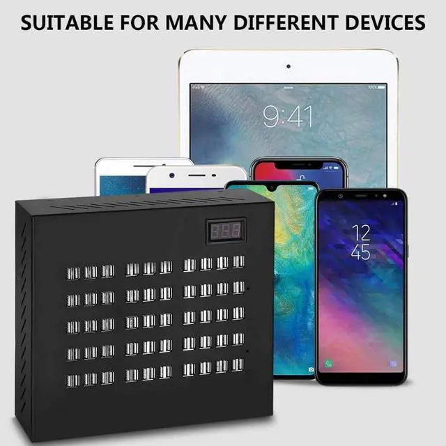 Alt view image 3 of 7 - USB Charging Station,100 Ports US Power Station Multi Port US Wall Charger Adapter Phone Noninterference Multiport Desktop USB Rapid Charger for Hotel School Shopping Malls