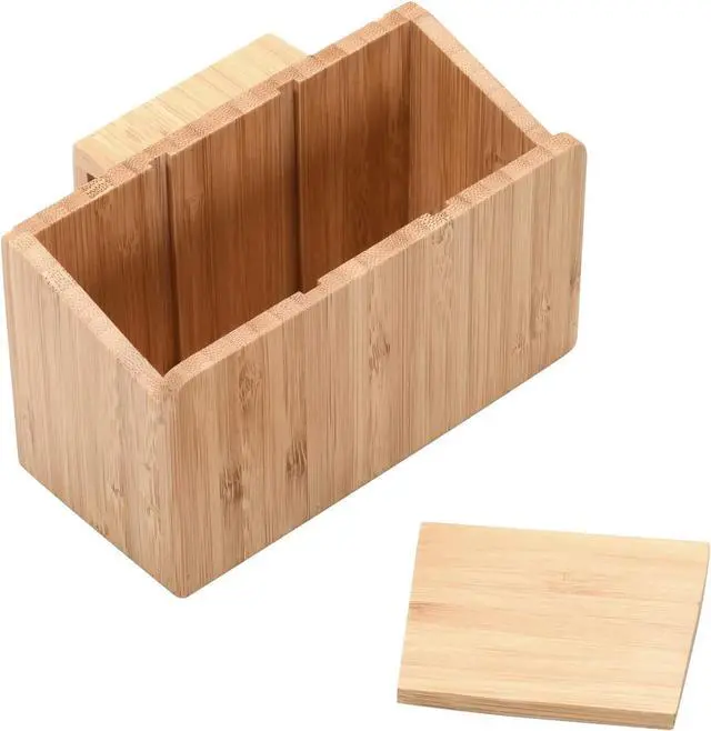 Alt view image 6 of 7 - MobileVision Bamboo Charging Station with Extension Compartment for Smartphones, Tablets, & Laptops Charging Dock Plus Stationary Item Holder