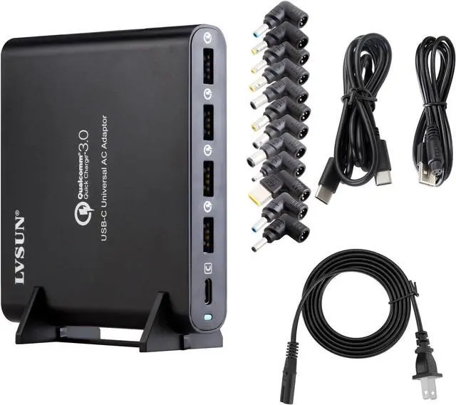 Main image of 80W PD USB Type C Laptop Charger, 5-Port USB Charging Station for Apple MacBook iPad iPhone 12 Pro Max Mini, QC3.0 USB Ports Power Supply for HP Asus Toshiba  Acer Sony  Adapter