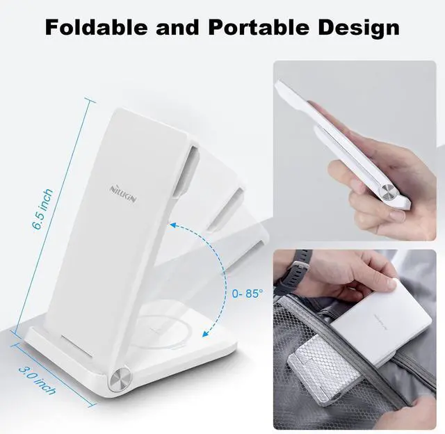 Alt view image 3 of 6 - Nillkin 3 in 1 Charging Station for Apple Devices, Foldable&Portable Wireless Charger Stand for iPhone 15/14/13/12 Pro Max/Pro, Only for Apple Watch Ultra/8/7/SE/6/5/4/3/2, for AirPods