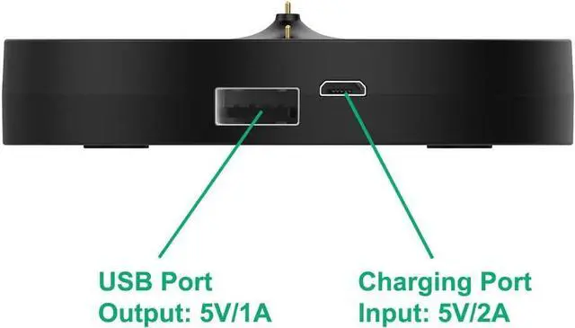 Alt view image 5 of 6 - Charging Dock for Ultimate Ears UE Boom 3/Megaboom 3/Blast/Megablast, Charger Cradle Mount Stand Base Station with Extra USB Port, USB Cable (Black)