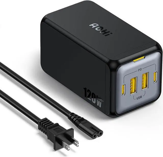 Main image of USB C Charger 4 Port 120W Desktop USB Charger Station GaN+ Laptop Fast Charger Compact USB-C Charging Station for MacBook Pro/Air XPS iPad Pro iPhone15/14/13/12/Pro Max Galaxy