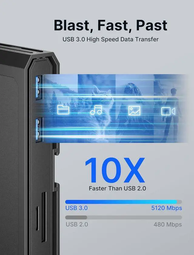Alt view image 6 of 7 - JSAUX USB-C Laptop Docking Station, 11-in-1 Dock with 8K@30Hz HDMI and DP, 100W PD, USB C and 3 USB A, Gigabit Ethernet, 3.5mm Audio, SD/TF Reader Compatible with Steam Deck, MacBook,ROG Ally-HB1101