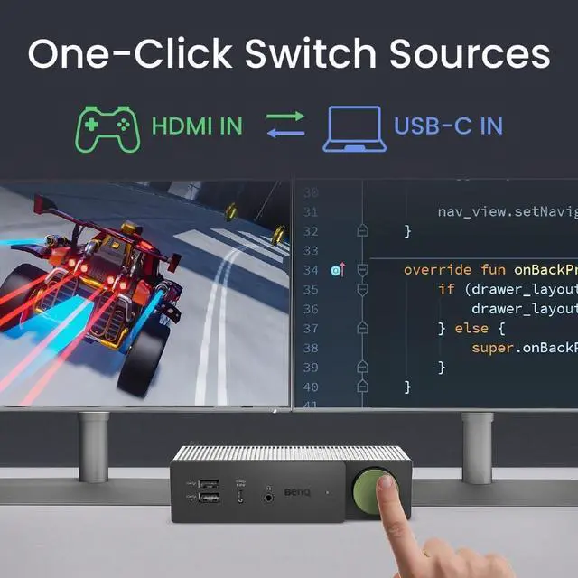 Alt view image 3 of 7 - BenQ beCreatus 13-in-1 USB C Hybrid Dock | Gaming Dock HDMI 2.1 | Dual Source Switch | 4K60Hz on 3 Monitors (Up to 8K60/4K120Hz) | HDR | Dolby | 100W Charging |Windows/Mac/PS5/Xbox/Steam Deck(DP1310)