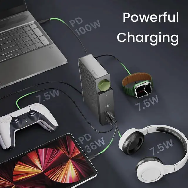 Alt view image 5 of 7 - BenQ beCreatus 13-in-1 USB C Hybrid Dock | Gaming Dock HDMI 2.1 | Dual Source Switch | 4K60Hz on 3 Monitors (Up to 8K60/4K120Hz) | HDR | Dolby | 100W Charging |Windows/Mac/PS5/Xbox/Steam Deck(DP1310)