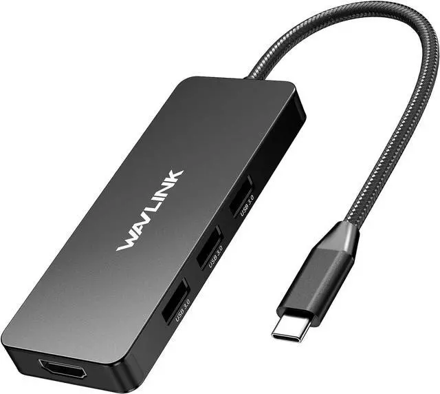 Main image of WAVLINK USB C Docking Station Dual Monitor, 4K HDMI, 100W PD, 3X USB3.1, SD/TF Card Reader, USB C Hub Dongle for MacBook Pro/Air, iPad Pro, Surface, XPS, Thunderbolt 3/4 Laptops, Black