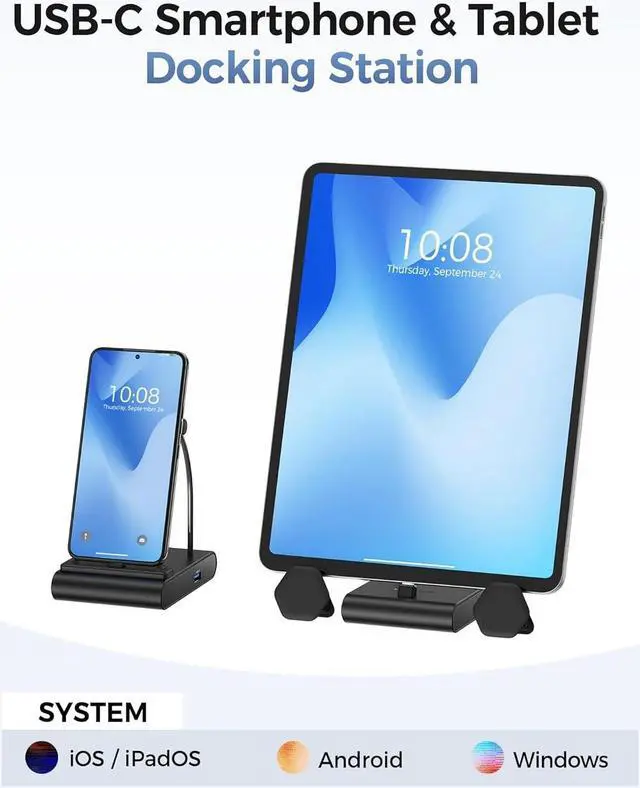 Alt view image 7 of 7 - Cable Matters 5-in-1 iPhone 15 USB C Hub HDMI 4K@60Hz, iPad Docking Station with Gigabit Ethernet, USB-A 3.2 Port, 100W PD Charging, USB C Hub Stand for iPhone 15 Pro Max, iPad Pro, Galaxy S23 Ultra