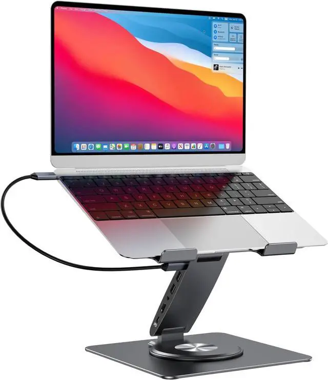 Main image of Laptop Docking Station for MacBook Pro/Air//HP/Surface HC 11-in-1 USB C Hub 360°Rotatable Laptop Stand with USB Hub 4K HDMI USB 3.0 PD100W 3.5mm Audio Jack RJ 45 TF/SD Reader Universal Laptop Dock