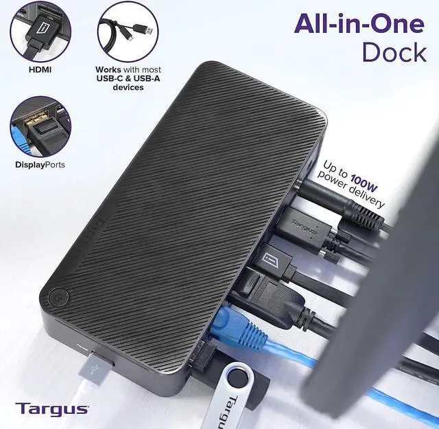Alt view image 3 of 3 - Targus USB-C Universal DV4K Docking Station with 100W Power Delivery with Dockztorm hub