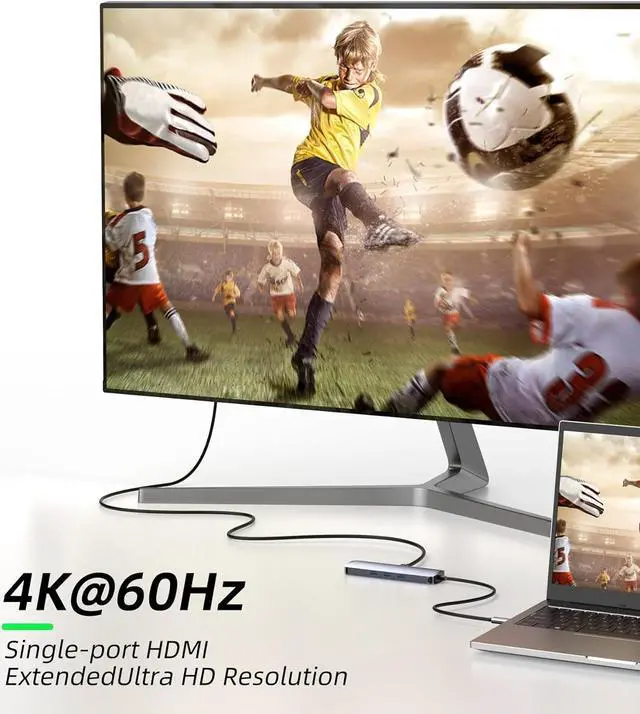 Alt view image 4 of 8 - USB C Hub Docking Station Dual Monitor, USB C to 2 HDMI 4K 60Hz with Ethernet, 100W Charing and USB3.0, USB-C Hub Compatible for HP MacBook Pro Air, 2 HDMI Adapter Type C Laptop Docking Station