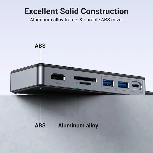 Alt view image 3 of 7 - GM28P Portable M.2 NVMe SATA SSD Enclosure Docking Station - 10Gbps Multi Ports Hub, USB-C PD100W, HDMI 4K 60Hz, SD Card Readers, M.2 Dock for Laptop/Mac, Black
