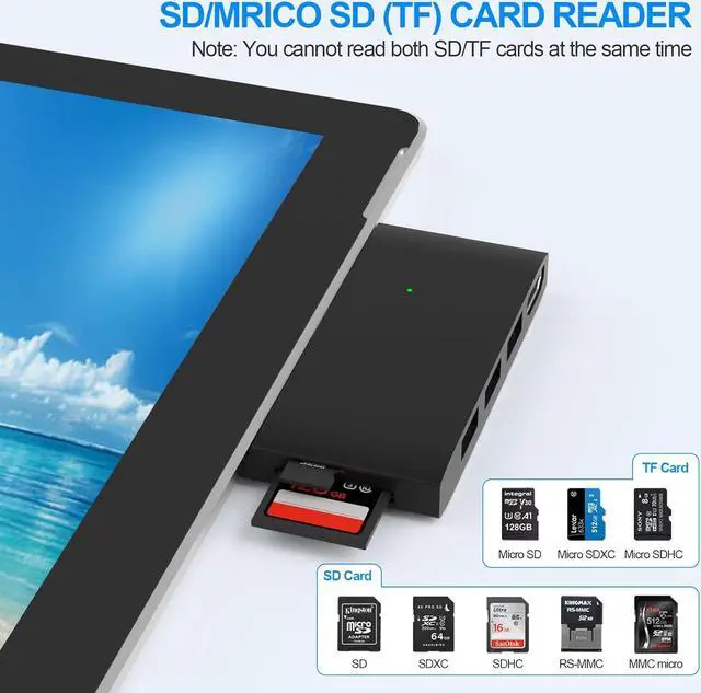 Alt view image 4 of 7 - Surface Pro 6/Pro 5/Pro 4 Docking Station USB Hub with HDMI - Surface Pro 4/5/6 Accessories dongle SD Micro Card Memory Card Readers Dock, Surface Pro 4K HDMI Adapter with 1 x USB3.0 + 2 x USB2.0 Port